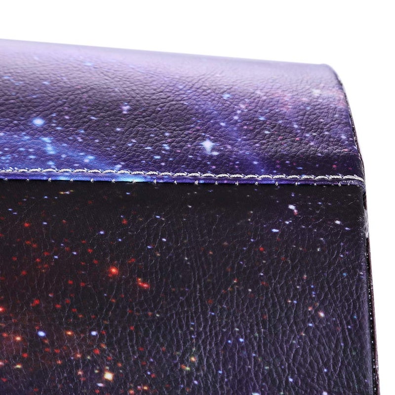 Scakbyer 10L/2.64 Gallon PU Leather Trash Can Waterproof Decorative Paper Basket for Bedroom Living Room - Starry Sky - Image 5